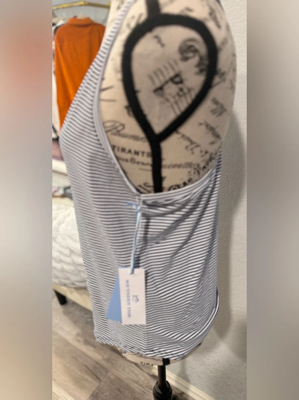 Southern Tide Cherise T-Back Performance Tank Top NWT Size Small Navy White - Picture 6 of 11